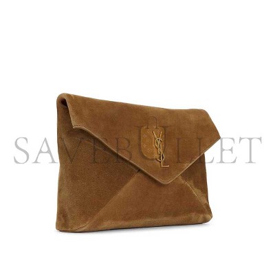 YSL LARGE ENVELOPE FLAP CLUTCH BAG IN SUEDE 769307 (29.5*18*4.5cm) 